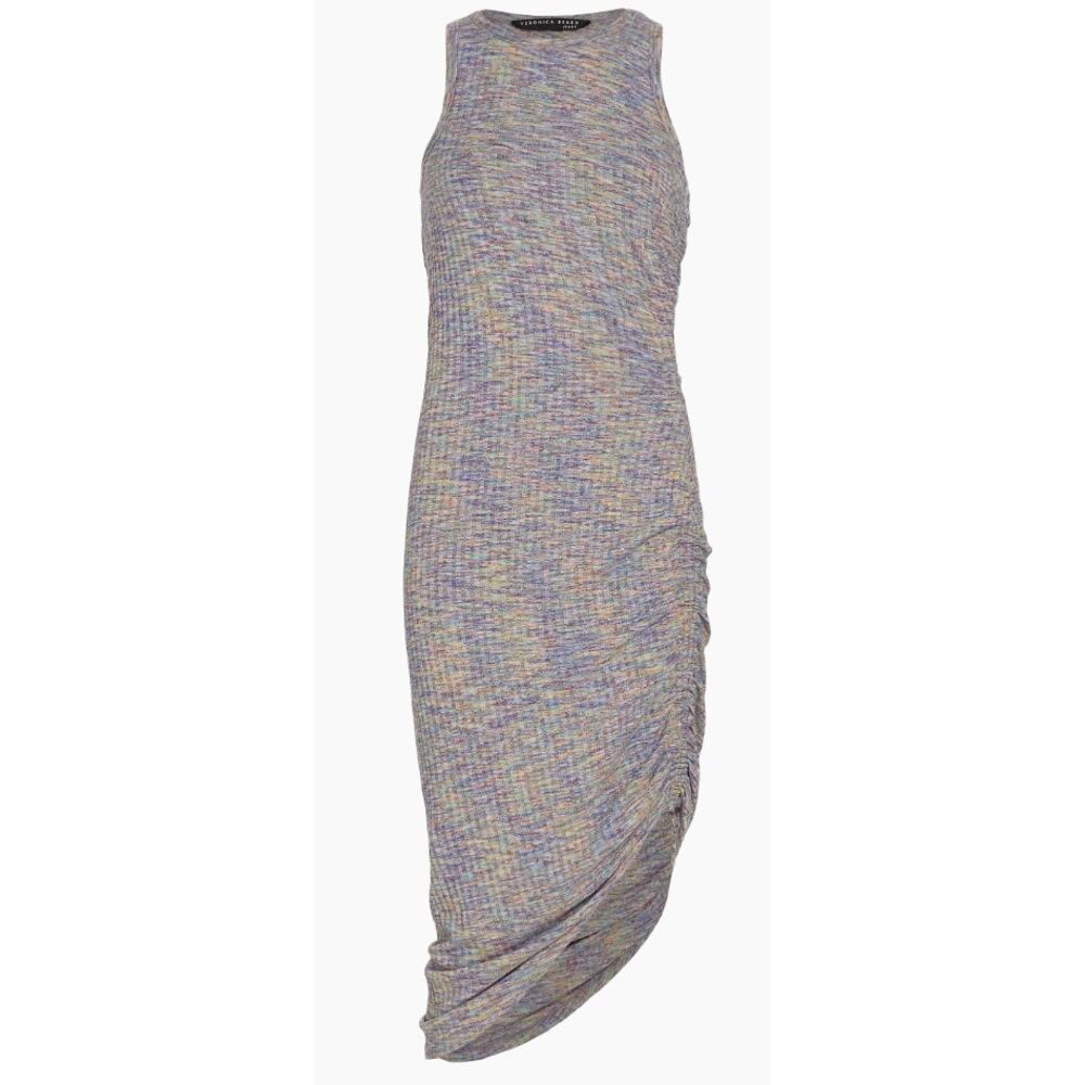 Veronica Beard Haylee Rib-Knit Ruched Midi-Dress Multicolored - Picture 5 of 10